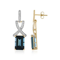 14K London Blue Topaz Gold Earrings (SUHANA)