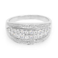 Rainbow Moonstone Silver Ring