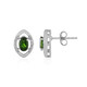 Russian Diopside Silver Earrings