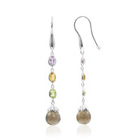Smoky Quartz Silver Earrings