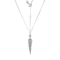 Zircon Silver Necklace (Adela Silber)