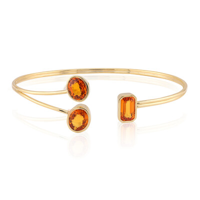 9K Ban Ka Cha Orange Sapphire Gold Bangle