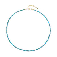 Neon Blue Apatite Silver Necklace