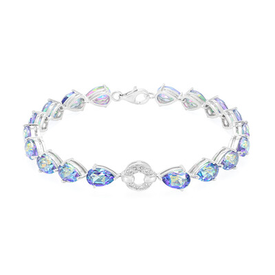 Mystic Blue Topaz Silver Bracelet