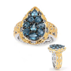 Teal Kyanite Silver Ring (Gems en Vogue)