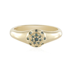 I2 Blue Diamond Silver Ring