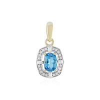9K Swiss Blue Topaz Gold Pendant (Adela Gold)
