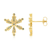 Fancy Diamond Silver Earrings