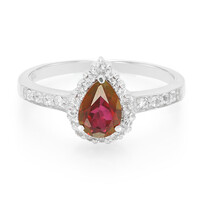 Cherry Topaz Silver Ring