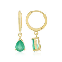 Green Onyx Silver Earrings