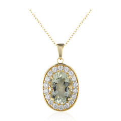 Green Amethyst Silver Necklace