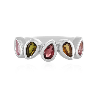 Fancy Tourmaline Silver Ring