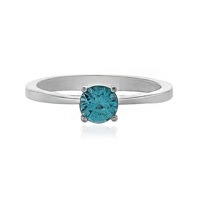 Blue Zircon Silver Ring