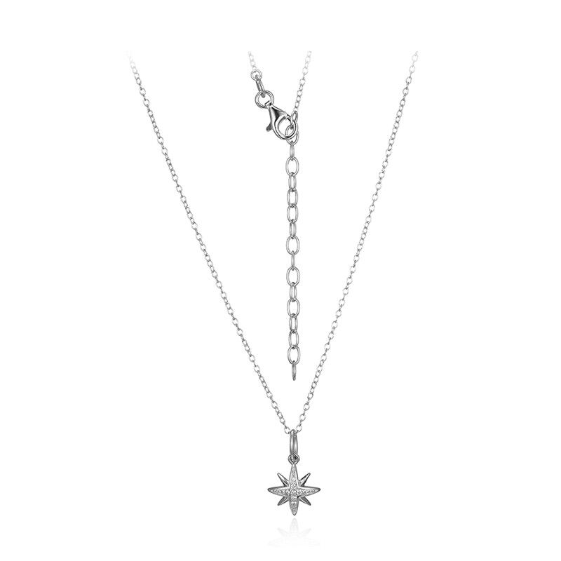 White Topaz Silver Cross Necklace – Multi-Stone Pendant With Silver Chain