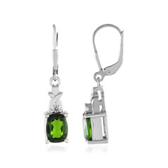 Russian Diopside Silver Earrings