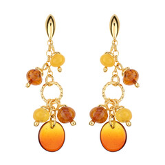 Sunrise Baltic Amber Silver Earrings