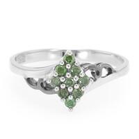 Fancy Diamond Silver Ring