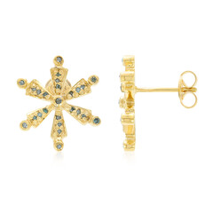 Fancy Diamond Silver Earrings