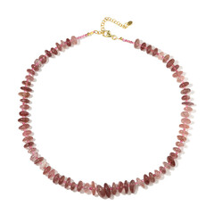 Strawberry Quartz Silver Necklace