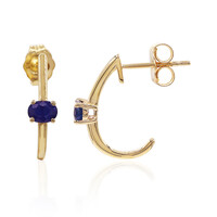 10K Ceylon Sapphire Gold Earrings