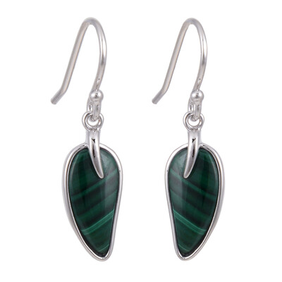 Malachite Silver Earrings