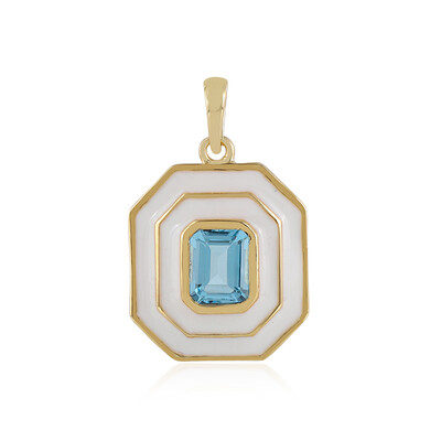 Swiss Blue Topaz Silver Pendant (M de Luca)