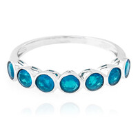 Caribbean Blue Opal Silver Ring