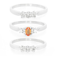 Padparadscha Sapphire Silver Ring