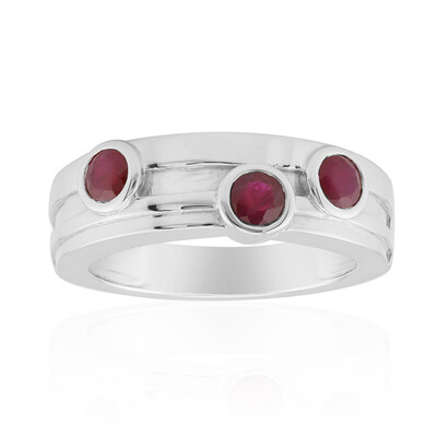 Burmese Ruby Silver Ring (Pallanova)