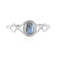 Labradorite Silver Bangle