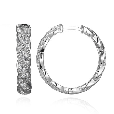 White Topaz Silver Earrings