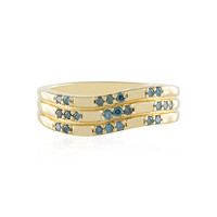 I2 Blue Diamond Silver Ring