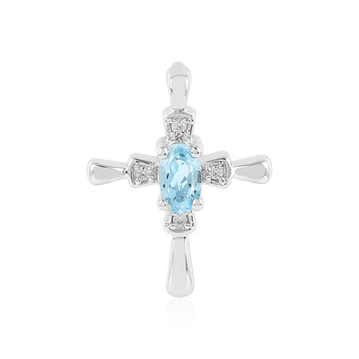 Swiss Blue Topaz Silver Pendant