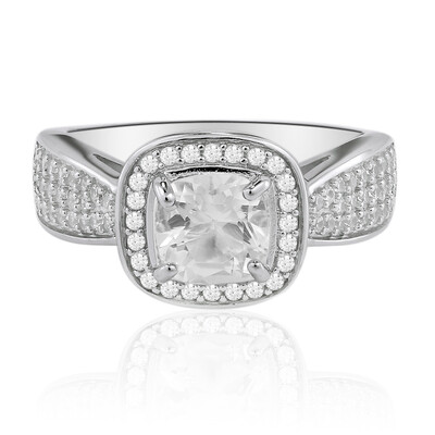 White Topaz Silver Ring