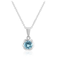 Sky Blue Topaz Silver Necklace