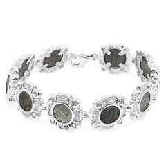 Ancient Widows Mite Prutah Coin Silver Bracelet