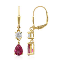 Pink Topaz Silver Earrings