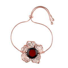 Cherry Baltic Amber Silver Bracelet