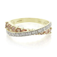 10K Unheated Padparadscha Sapphire Gold Ring