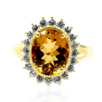 Cognac Scapolite Silver Ring