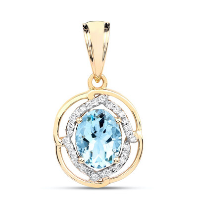 14K AAA Aquamarine Gold Pendant