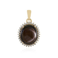 9K Black Star Sapphire Gold Pendant