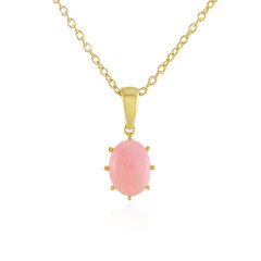 Pink Opal Silver Necklace