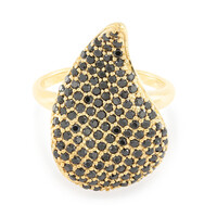 Black Spinel Silver Ring