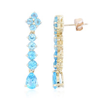 9K Swiss Blue Topaz Gold Earrings