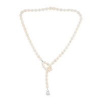 White Freshwater Pearl Silver Necklace (TPC)