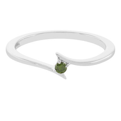 I3 Green Diamond Silver Ring