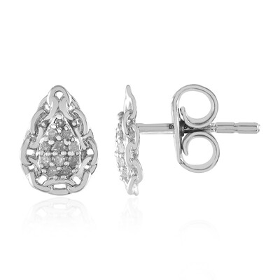 I2 (I) Diamond Silver Earrings