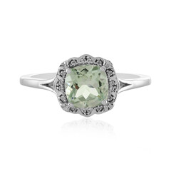 Green Amethyst Silver Ring
