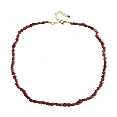 Mozambique Garnet Silver Necklace (Adela Silber)
